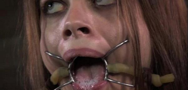  Spider gagged getting mouth fucked